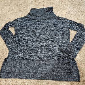 Black and white turtleneck sweater